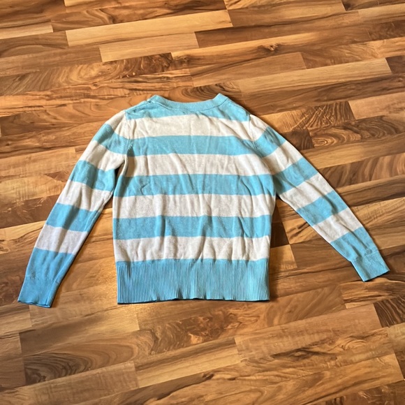 Gap Women’s Blue and White/Cream Striped Sweater, Size L - Picture 5 of 5